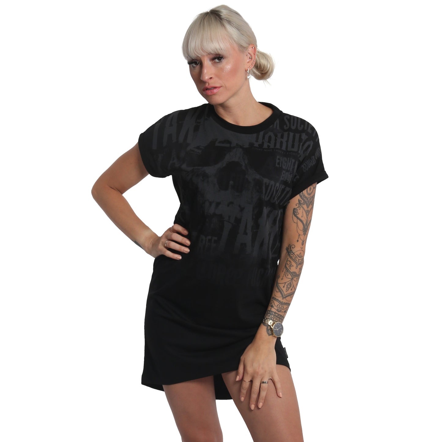 Dark Skull T-Shirt Kleid