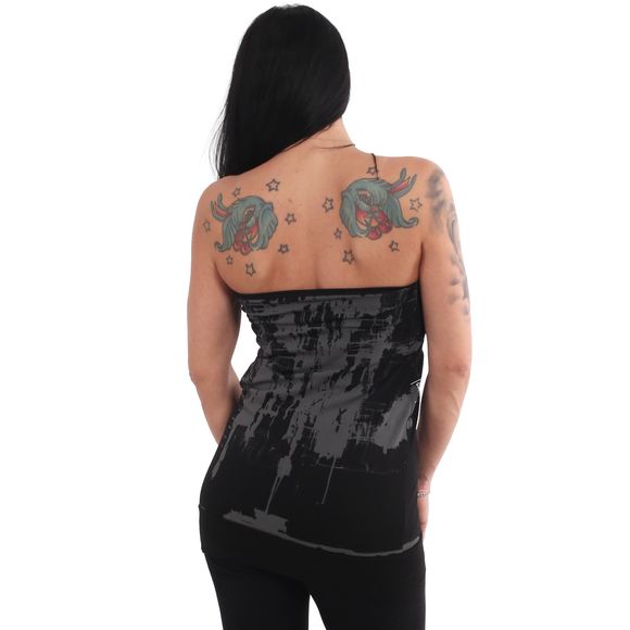 Grunge Line Allover Bandeau Shirt