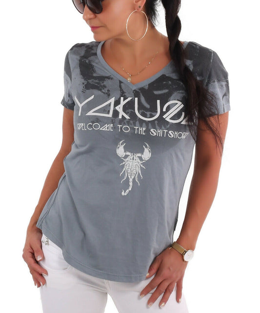 Gradient Skull Dye V-Neck T-Shirt