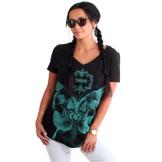 Butterfly Dye V Neck T-Shirt